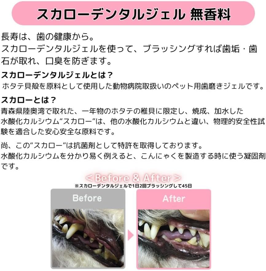 3個セット】スカローデンタルジェル 無香料 犬 歯磨き 40g×3 ペット用